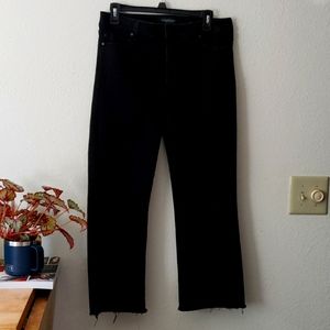 Liverpool black cropped flare Jeans w/ raw hem 10